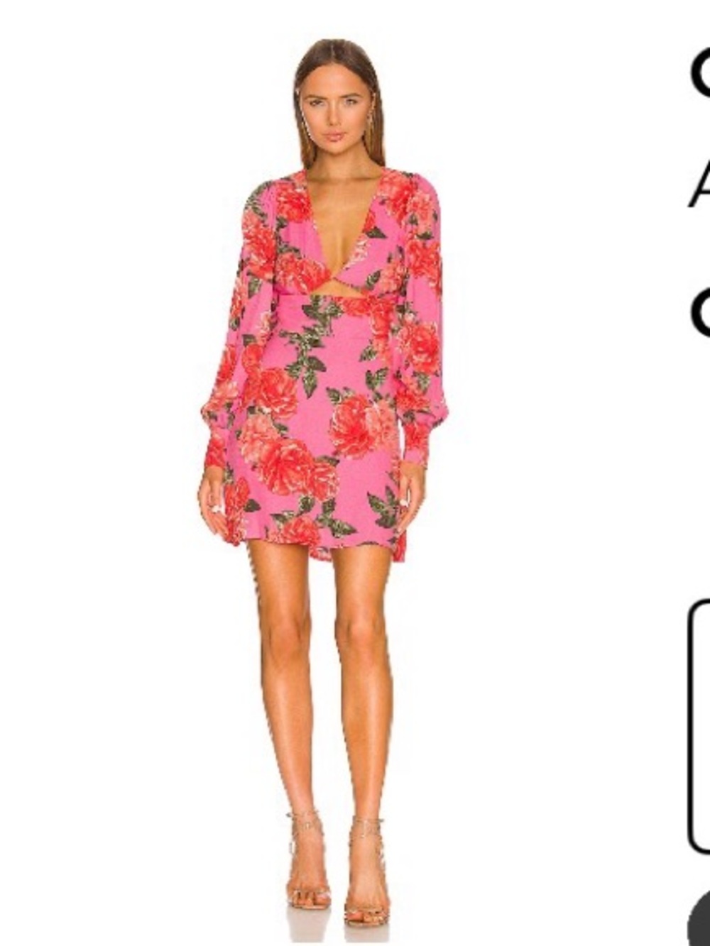 Pink Floral Long-Sleeve Mini Dress AFRM